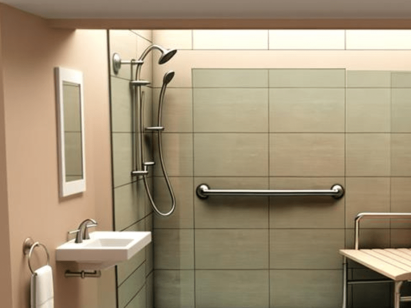 wandbeugel voor senioren in de douche