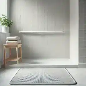 Antislipmat van kantoen voor in de badkamer van ouderen